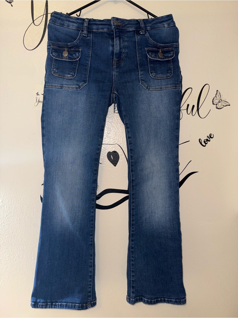 Guess Blue Mid-Rise Boot Cut Jeans. Size 28 - Picture 2 of 11